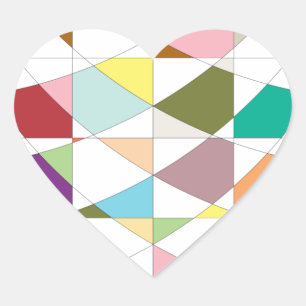 Sticker Cœur Tapisserie aux couleurs Abstraites