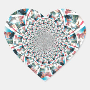 Sticker Cœur Tapisserie kényane Kaleidoscope