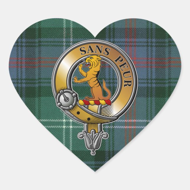 Sticker Cœur Tartan et insigne de Sutherland (Devant)