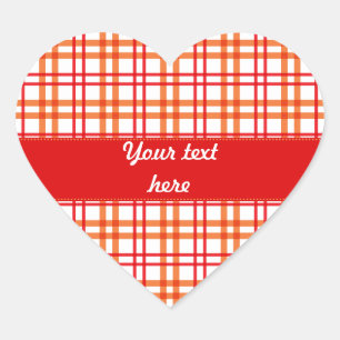 Sticker Cœur Tarte orange et rouge