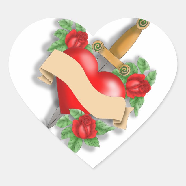 Sticker Cœur Tattoo Heart (Devant)