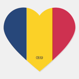 Sticker Cœur Tchad Drapeau splendide patriotique
