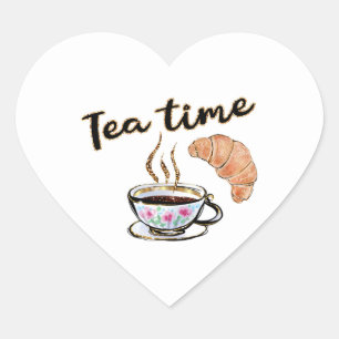 Sticker Cœur Tea time planner sticker, cadeau thé paty fournit