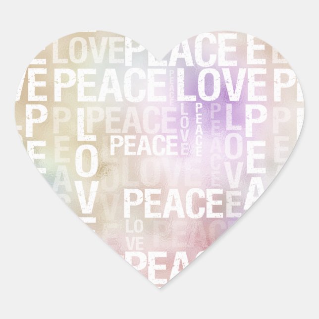 Sticker Cœur Teinture violet blanc or teinture Peace Love (Devant)