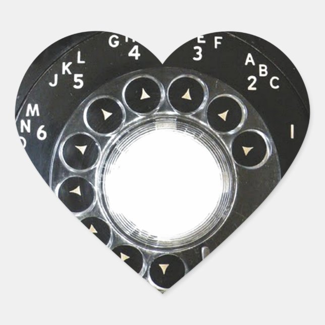 Sticker Cœur Téléphone Rotary (Devant)