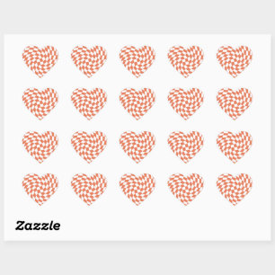 Sticker Cœur Teracotta Mariage Collection Vérifier À damiers