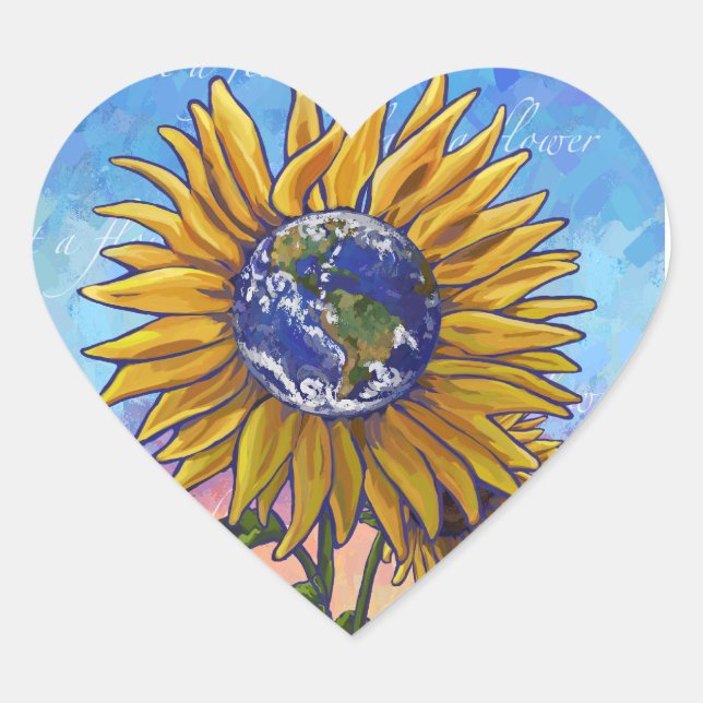 Sticker Cœur Terre de tournesol (Devant)