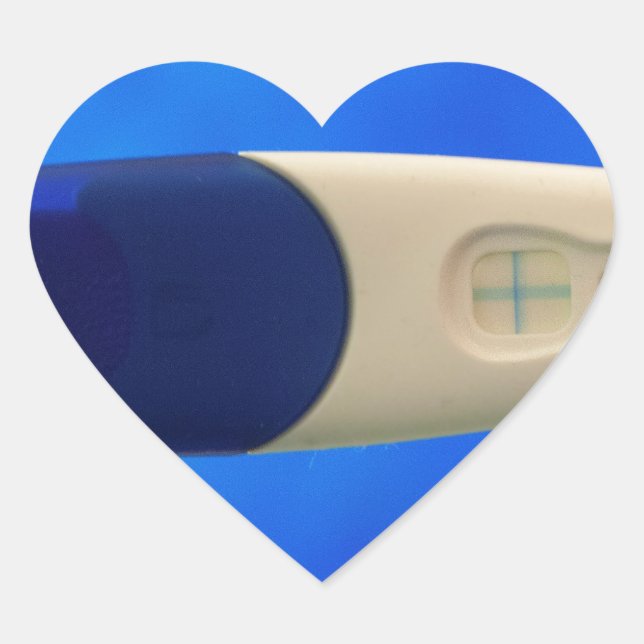 Sticker Cœur Test positif de grossesse (Devant)