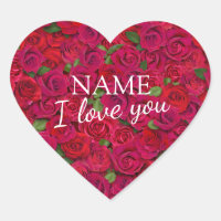 Texte personnalisé motif rose rouge romantique je