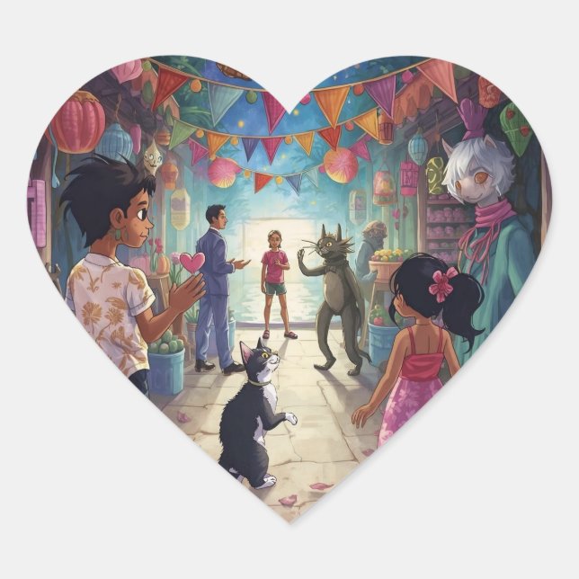 Sticker Cœur The Market Between Worlds (Devant)