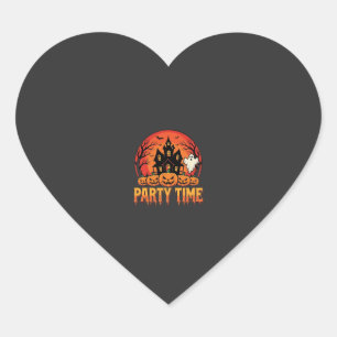 Sticker Cœur Thème de fantôme de citrouille pour la fête d'Hall