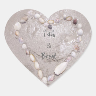 Sticker Cœur Thème plage