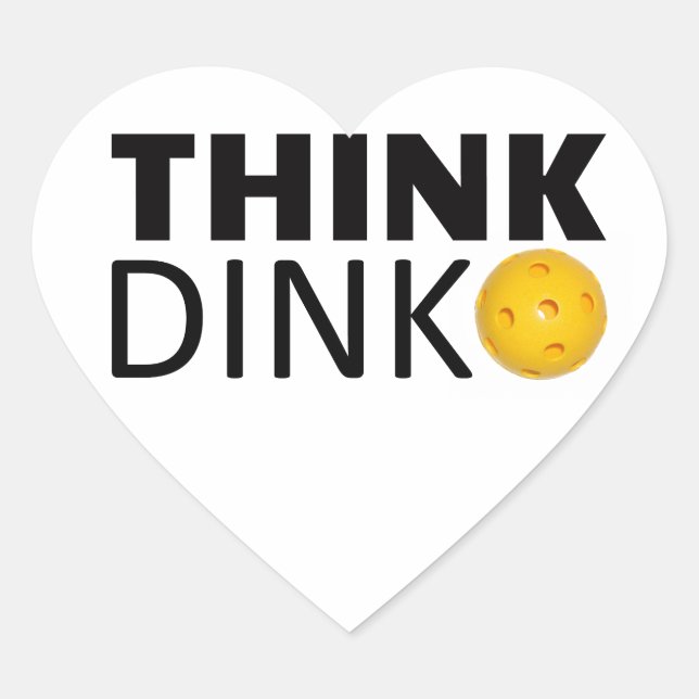 Sticker Cœur Think Dink (Pickleball) (Devant)