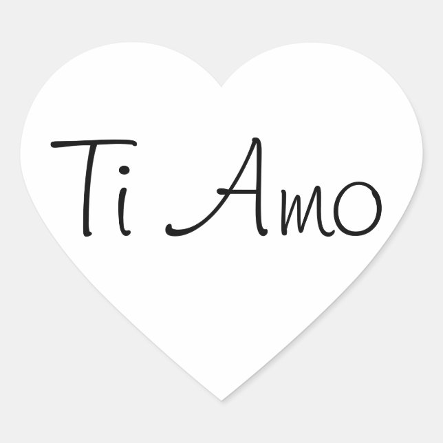 Sticker Cœur Ti Amo/I Love You (Devant)