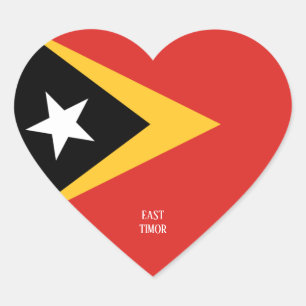Sticker Cœur Timor oriental Drapeau splendide patriotique