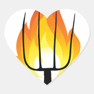 Sticker Cœur Torche et fourche