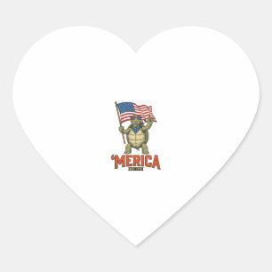 Sticker Cœur Tortue Patriotique ‘Merica Vintage Vector