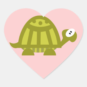 Sticker Cœur Tortue verte
