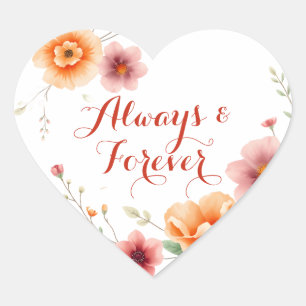 Sticker Cœur Toujours et jamais   Mariage automne