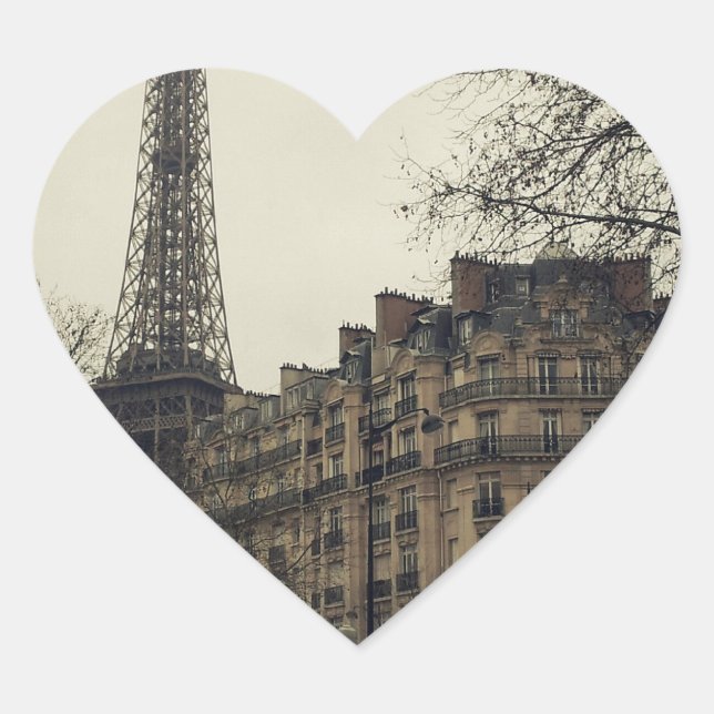 Sticker Cœur Tour Eiffel Paris City Architecture (Devant)