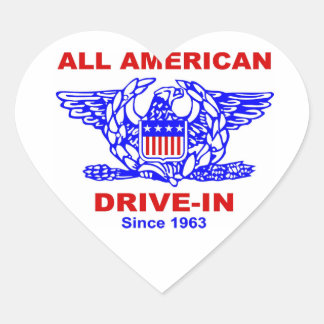 Sticker Cœur Tous Hamburger Américain Drive Au COEUR