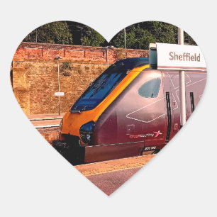 Sticker Cœur Train Maroon