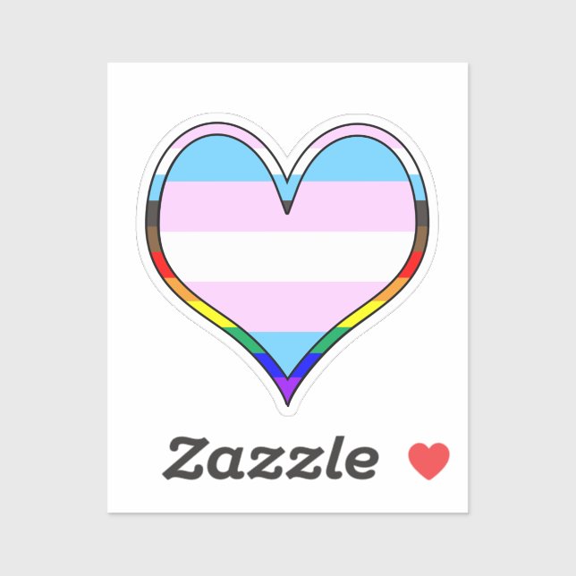 Sticker Coeur Trans Pride (Feuille)