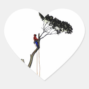 Sticker Cœur Tree Surgeon Arborist at work present Chainsaw Gif