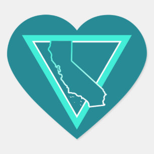 Sticker Cœur triangle californien
