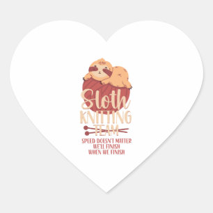 Sticker Cœur Tricot Knitter Sloth