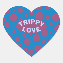 Sticker Cœur Trippy Love Purple Dots Sentiment Blue Psychedelic