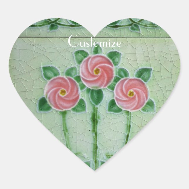 Sticker Cœur Trois roses roses Thunder_Cove (Devant)