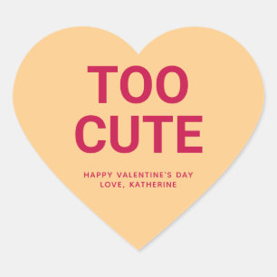 Sticker Cœur Trop mignon plaisir Valentine's Day conversation p