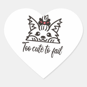 Sticker Cœur Trop mignon pour échouer