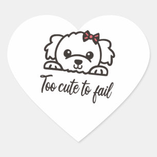 Sticker Cœur Trop mignon pour échouer(4)