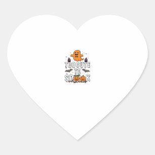 Sticker Cœur Trop Mignon Spook Halloween Citrouilles Fantômes O