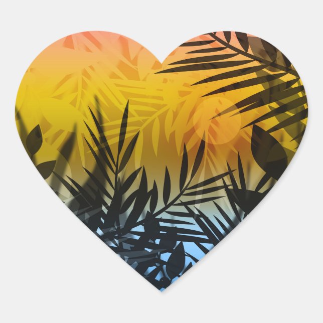 Sticker Cœur tropics (Devant)