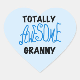Sticker Cœur Tshirts et cadeaux bleu Granny absolument géniaux