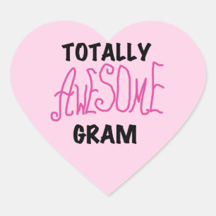 Sticker Cœur Tshirts et cadeaux rose Gram absolument géniaux