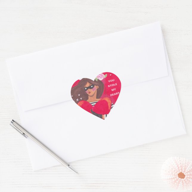 Sticker Cœur Tu as volé mon coeur Saint-Valentin (Enveloppe)