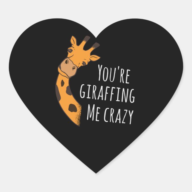Sticker Cœur Tu me girafes fou (Devant)