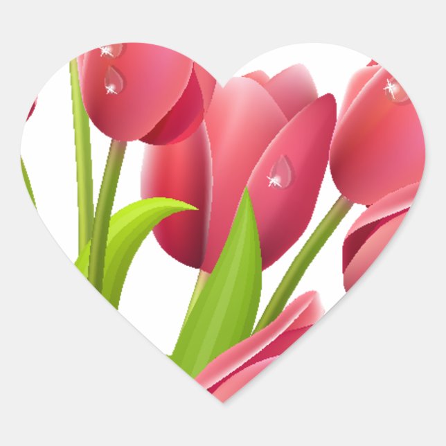 Sticker Cœur Tulipes (Devant)