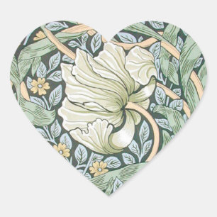 Sticker Cœur Tulipes Pimpernel Art Botanique de William Morris