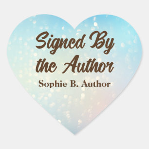 Sticker Cœur Turquoise Signé par l'auteur Livre de signature La