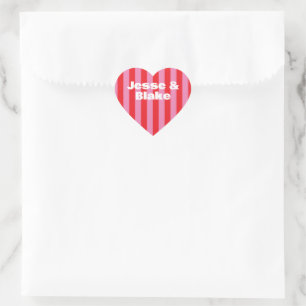 Sticker Cœur Typographie audacieuse, mariage rose et rouge