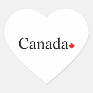 Sticker Cœur Typographie canadienne à la feuille d'érable rouge