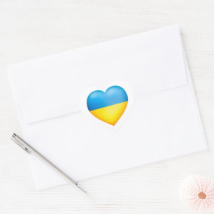 Sticker Cœur Ukraine Couleurs Coeur Jaune Et Bleu