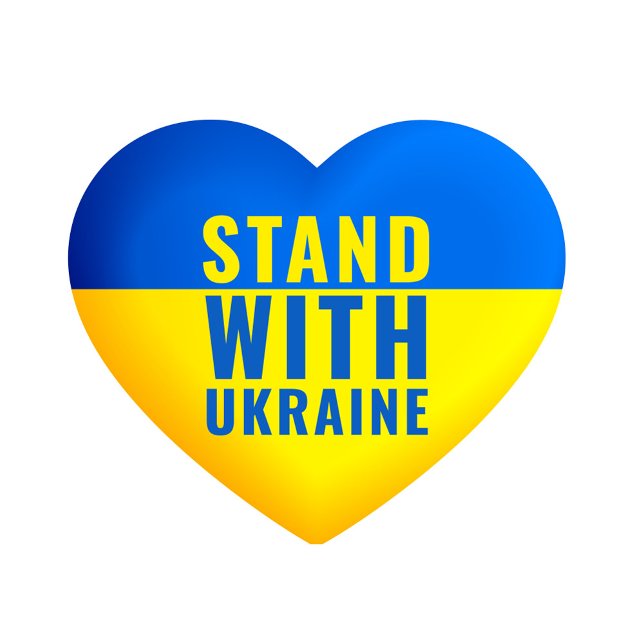 Sticker Cœur Ukraine jaune et bleue (A heart with the colors of Ukrainian flag, blue and yellow, with a text!)