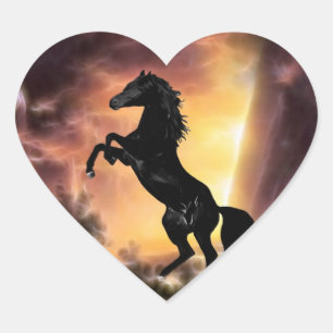Sticker Cœur Un cheval de Stallion friésien