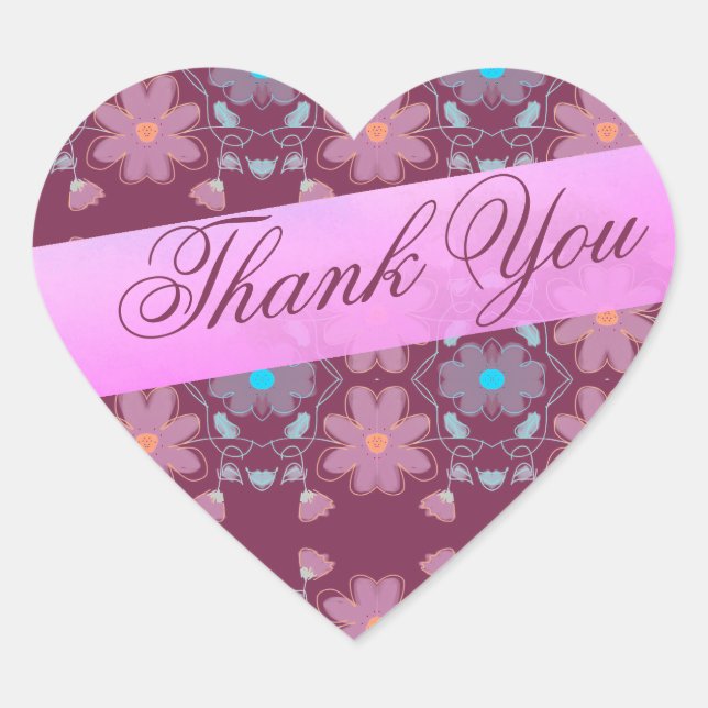 Sticker Cœur Un Merci élégant (Devant)